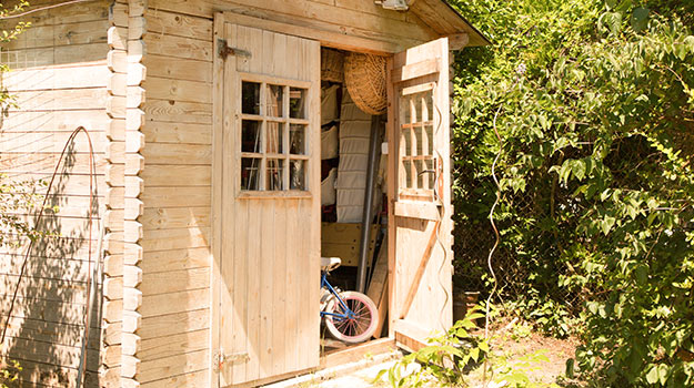 Gardening tools are better kept in a garden shed