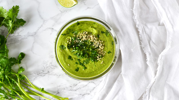 Coriander pesto hummus