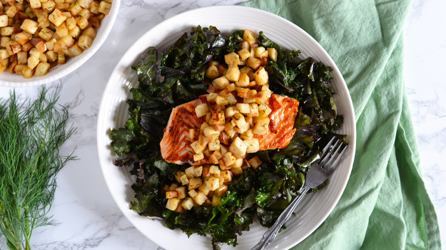 Salade de céleri rave aux pommes et à l’aneth