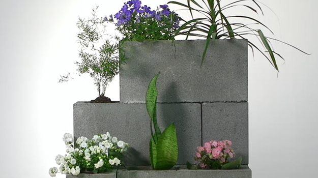 Cinder block flower bed DIY Video
